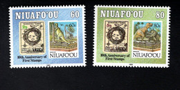 1686928240 1993 SCOTT 156 157 (XX) POSTFRIS MINT NEVER HINGED   - NIAOFO'OU - FIRST POSTAGE STAMPS - 10TH ANNIV - DINO - Sonstige - Ozeanien