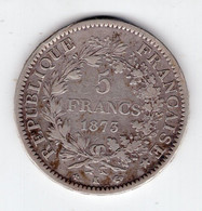 128 - FRANCE - 3ème République - 5 Francs 1873 K Type Hercule - 5 Francs