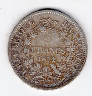 130 - FRANCE - 3ème République - 5 Francs 1874 A Type Hercule - 5 Francs