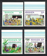 Rwanda 1990 / 1991, Education Alphabétisation School Children Unesco **, MNH, Margin - Ongebruikt