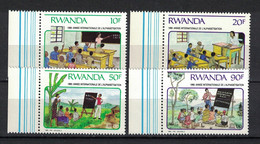 Rwanda 1990 / 1991, Education Alphabétisation School Children Unesco **, MNH, Margin - Ungebraucht