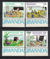 Rwanda 1990 / 1991, Education Alphabétisation School Children Unesco **, MNH, Margin - Ongebruikt