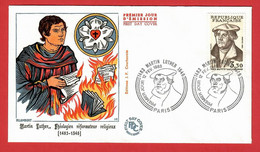 Frankreich / France  1983  Mi.Nr. 2382 , 500. Geburtstag Von Martin Luther - FDC Paris 12 FEV 1983 - Teologi