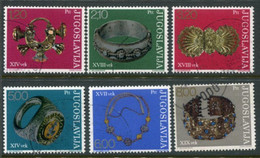 YUGOSLAVIA 1975 Antique Jewellery Used.  Michel 1587-92 - Gebruikt