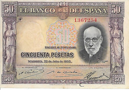 Espagne - 50 Pesetas - 1935 - (88) - 50 Peseten