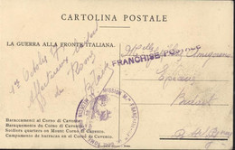 Guerre 14 Cachet Mission Militaire Française Gare Rome Médecin FM Franchise Postale CP La Guerra Alla Fronte Italiana - 1. Weltkrieg 1914-1918