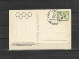 Olympische Spelen 1936 , Duitsland - Postkaart Van Het Station  Met Op De Keerzijde Olympische Stempel ( Zie Foto's ) - Summer 1936: Berlin