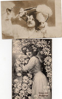 Femmes Portant Un Chapeau Fleuri - Gruss Vom Blumentage - LOT 2 CARTES - Mode