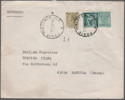 ITALIA - ITALY - ITALIE - 1972 - 50 Siracusana + 150 Espresso - Scuola Per Infermieri Professionali - Viaggiata Da Piace - Correo Urgente/neumático