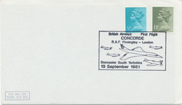 GB SPECIAL EVENT POSTMARKS British Airways CONCORDE First Flight R.A.F. FINNINGLEY - LONDON Doncaster South Yorkshire - - Postmark Collection