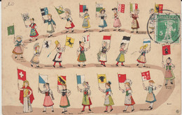 SUISSE - Costumes Et Drapeaux Des Cantons - Bon état - St. Anton