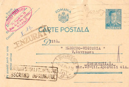 ROMANIA : BRAILA -> BUCURESTI [ WW II - SEPTEMBER 1941 ] - STATIONERY POSTCARD - CENZURA CIVILA / CENSORED (al001) - World War 2 Letters