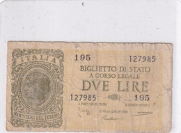 ITALIA 2 LIRE  23-11-1944 CAT. 9B - Italië – 2 Lire