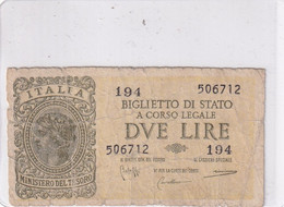 ITALIA 2 LIRE  23-11-1944 CAT. 9B - Italië – 2 Lire