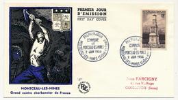 FRANCE - Env. FDC - 12F Montceau Les Mines - 2 Juin 1956 - 1950-1959