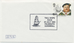 GB SPECIAL EVENT POSTMARKS TALL SHIPS RACE 24 JULY 1982 FALMOUTH CORNWALL - Marcophilie