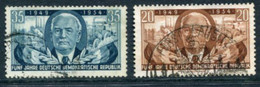 DDR / E. GERMANY 1954 Republic Anniversary Used.  Michel  443-44 - Gebraucht