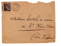 Taiti , 1888 , 25 C. Claire Obliteree " PAPEETE " ,lettre Au Tarif , Un Peu Mal Ouvert , Avec Cont. Interess. - Brieven En Documenten