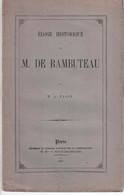 LA CLAYETTE - 1870 - Eloge Du COMTE DE RAMBUTEAU Par M. A. PASSY - 080821 - 1801-1900