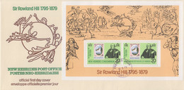 Enveloppe FDC  1er Jour   NOUVELLES  HEBRIDES  Bloc  Feuillet    Sir  Roland  HILL   1979 - Rowland Hill