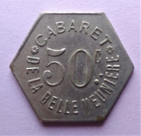 Monnaie De Nécessité - 75 - Paris - Cabaret De La Belle Meunière - 50c - - Monétaires / De Nécessité