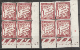 France Yvert Taxe 40A ** Duval 1F Lilas-brun Coin-daté Du 7,8,40 Galvano A+C - Postage Due