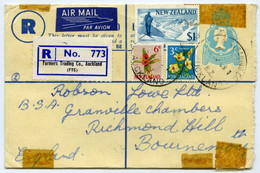 NEW ZEALAND : REGISTERED AIR MAIL - FARMERS TRADING CO., AUCKLAND, 1968 / ROBSON LOWE, BOURNEMOUTH, RICHMOND HILL - Lettres & Documents