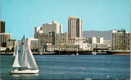 California San Diego Skyline With Sailboat In San Diego Bay - San Diego