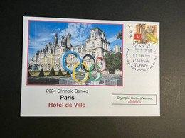 (2 N 28) 2024 France - Paris Olympic Games (31-12-2022) Location - Paris - Hotel De Ville (Athletics) - Eté 2024 : Paris