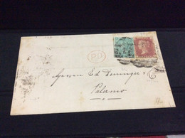 Gran Bretagna Greit Britain Histoire Postale Liverpool For Sicily 1868 - Lettres & Documents