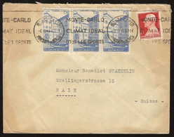ENVELOPPE / 1949 MONTE CARLO POUR BALE SUISSE - Covers & Documents