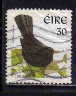 EIRE IRELAND IRLANDA 1997 1998 1999 BIRD FAUNA BLACKBIRD 30p USED USATO OBLITERE' - Used Stamps