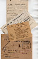 TB 3759 - 1908 - RARE Complet - Timbre Taxe 10 Cts Sur Enveloppe Valeurs Recouvrées MP SAINT GERMAIN DE LA COUDRE - 1859-1959 Briefe & Dokumente