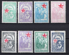 1940 TURKEY TURKISH SOCIETY FOR THE PROTECTION OF CHILDREN CHARITY STAMPS SHORT SET MINT WITHOUT GUM - Timbres De Bienfaisance