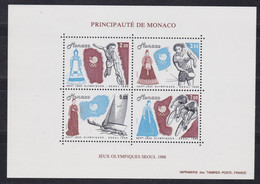 MÓNACO 1988 -  Hoja Bloque Nueva Sin Fijasellos -MNH- - Blocs