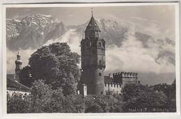 C2335) HALL I. Tirol - Münzturm Mit Bergen Dahinter ALT ! - Hall In Tirol