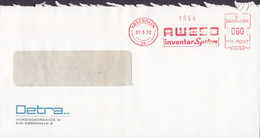 Denmark DETRA Vordingborggade ATM Cds. 'AWESO Inventar System' KØBENHAVN 1972 'D 2458' Cover Brief - Franking Machines (EMA)