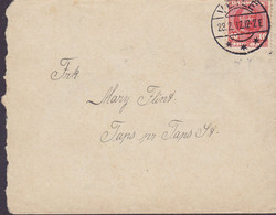 Denmark Brotype VEILE 1912 'Petite' Cover Brief TAPS Pr. TAPS St. Fr. VIII. Stamp - Covers & Documents