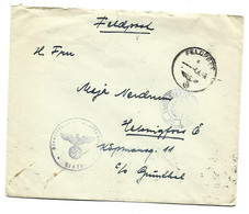 Feldpost Finnland Helsingfors Freiwilliger 6. Gebirgsdivision Zensur 1943 - Feldpost World War II