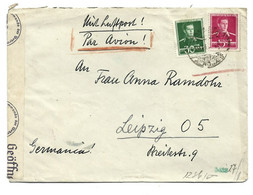 Luftpost Rumänien Bukarest Leipzig Zensur 1943 - Cartas De La Segunda Guerra Mundial
