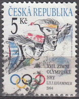 Ceska Republika 1994 Michel 34 O Cote (2009) 0.50 Euro Jeux Olympiques à Lillehammer Cachet Rond - Used Stamps