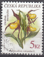 Ceska Republika 1997 Michel 137 O Cote (2009) 0.20 Euro Orchidée Sabot De Vénus Cachet Rond - Used Stamps