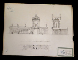 LEDONNE (Louis) - [Dessin D'architecture à L'encre]. 1907. - Dessins