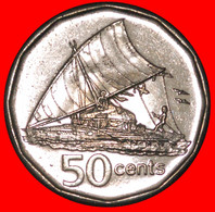 * CANADA (2009-2010): FIJI ★ 50 CENTS 2009! ELIZABETH II (1953-2022) SHIP MINT LUSTRE! LOW START ★ NO RESERVE! - Figi