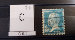 FRANCE TIMBRE C 6-1  INDICE 7 SUR 181 PERFORE PERFORES PERFIN PERFINS PERFO PERFORATION PERFORIERT - Usados