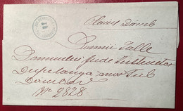 "JUD. DEMBOVITIA PL DAMBOVITA 1874" RARE RURAL POSTMARK Cover   (Romania Roumanie Lettre - 1858-1880 Moldavia & Principato