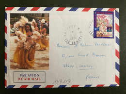 LETTRE Illustrée TP CHIEN HONG KONG 94 51F OBL.11-6 1994 PAPEETE RP ILE TAHITI - Covers & Documents