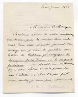 Lettre Signée De Edouard GARNIER / Ecrivain Et Archiviste Aux Archives De L'Empire / 1863 - Sonstige & Ohne Zuordnung