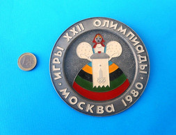 SUMMER OLYMPIC GAMES MOSCOW 1980 - Beautifull Vintage Plate * Olympiad Olympiade Olympia Olimpici Jeux Olympiques - Habillement, Souvenirs & Autres