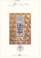 13 4365 4366 BL 211  2013-16 Belgique  FDS First Day Sheet FR NL  150 Henry Van De Velde 1863 1957 Chandelier Chaise  13 - 2011-2014